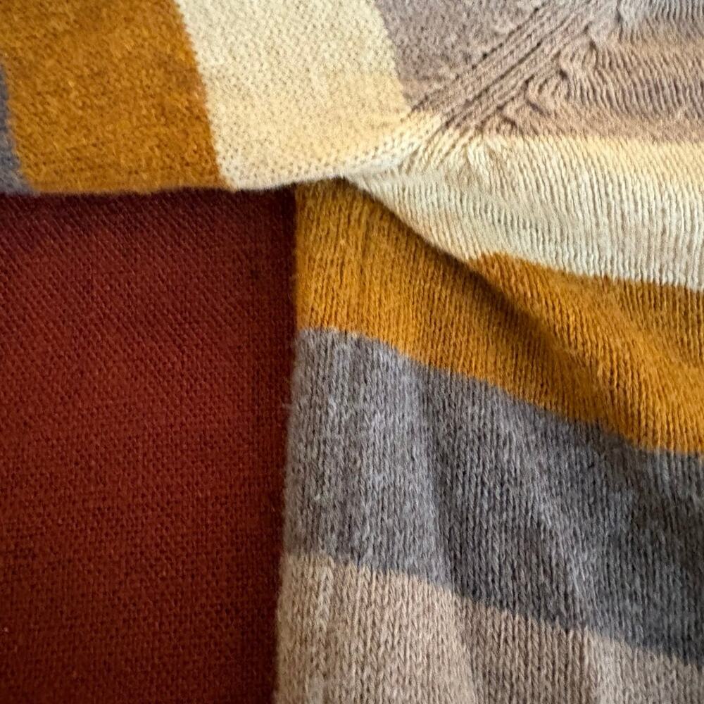 Faherty Horizon Surf Sweater Fireside Brown Stripe Pullover Top small - Picture 7 of 8